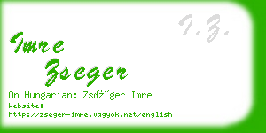 imre zseger business card